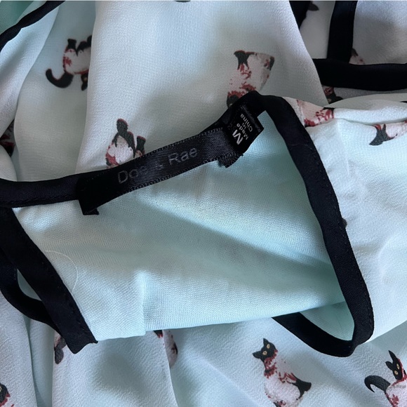 Mint-green cat-print Doe and Rae mini dress - Picture 6 of 10